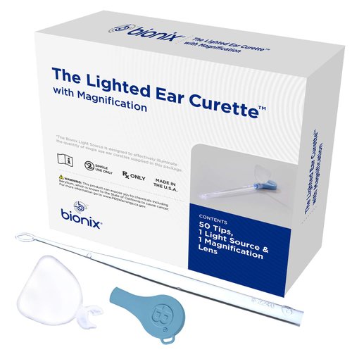 Bionix - Lighted FlexLoop Ear Curette Tool, Earwax Removal Tool, Helps Remove Wax Buildup, for Safe Earwax Removal, Convenient & Easy-to-Use, Ideal for Healthcare Providers, Single-Use (52 Piece Set)