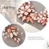 CASDRE Flower Bride Wedding Headpiece Crystal Bridal Hair Accessories Pearl Headband for Women and Girls (C Rose Gold)