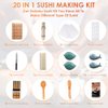 Delamu Sushi Making Kit, 20 in 1 Bazooka Roller Kit with Chef’s Knife, Bamboo Mats, Rice Mold, Temaki Sushi Mats, Rice Paddle, Spreader, Chopsticks, Sauce Dishes, Guide Book