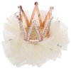 Mobestech Hair Clip, Beige Rhinestone Crown Hair Clip for Girls Princess Crown Hair Pin Crystal Tiara Bobby Pins, 1 Count