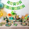 PatiCool Green Happy Birthday Banner,Greenery Theme Birthday Party,Happy Birthday Sign Bunting Banner,Happy Birthday Garland for Women Men Birthday Hanging Jungle Party Decorations Supplies