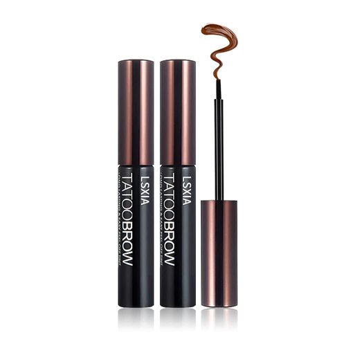 LSxia 2 Pcs Peel Off Tattoo Eyebrow Gel, Natural Elegant Eye-brow Gel Long-Lasting Waterproof Eyebrow Tattoo Peel Off Eyebrow Peel Off Tattoo Brow Tattoo Makeup (Brown)