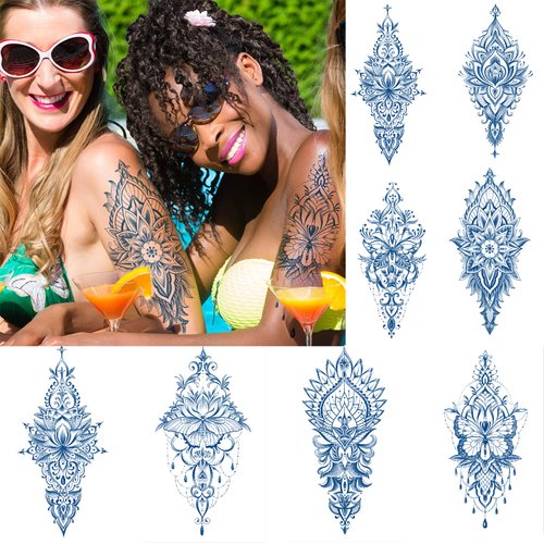 Aresvns Semi Permanent Tattoos for Women Teen Girls,Waterproof and Long-Lasting 2 Weeks Henna Tattoos, Realistic Fake Tattoos