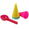 TOYANDONA 10pcs Plastic Ice Cream Cones Scoop Cones Beach Toy Kids Sand Mold Set Seaside Play Sand Toys for Outdoor Beach Toys Set(Random Color)