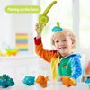 Bath Toys for Kids Ages 1-3 - Magnetic Fishing Toy with Fishing Rod, 8PCS Water Table Toys Soft Rubber Dinosaurs Fishing Game Floating Pool Bathtub Water Toys for Age 1 2 3 4 Year Old