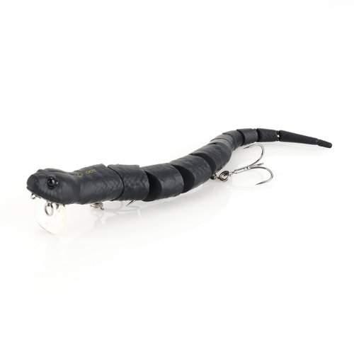 Savage Gear 3D Wake Snake Fishing Bait, 2 oz, Black Snake, Realistic Contours, Colors & Movement, Durable Construction, Versatile Rigging Options, Dual Treble Hook Configuration
