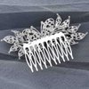 Foyte Crystal Wedding Hair Comb Rhinestone Bride headpiece Silver Butterfly hair piece Leaf Side Hair Combs for Women and Brides