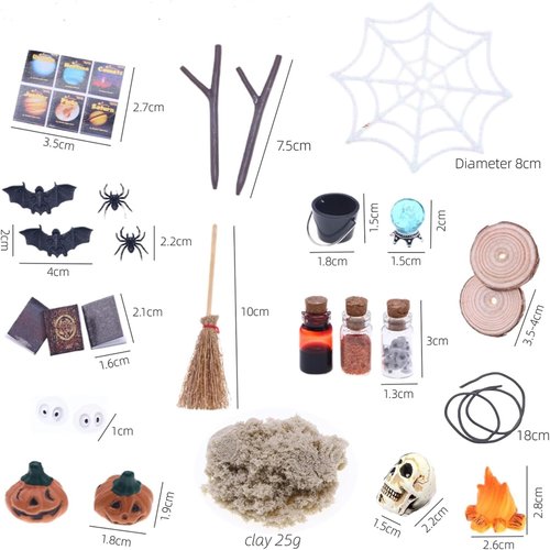 BinaryABC Halloween Dollhouse Miniature Garden Accessories,Halloween Mini Fairy Garden Accessorie,Halloween Village Accessories Mini Halloween Decorations,26Pcs