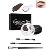 Eyebrow Pomade Brow Gel,2-In-1 dark Brown &Clear Eyebrow Color Wax with Brushes,Long-Lasting Waterproof High Pigment Cream Brow Pencil Pomade,Tinted Brow Gel Eyebrows Shape Filler Makeup for Women-04