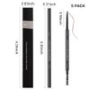 5 Pcs Waterproof Dual-Sided Fine Tip Brow Pencils Pack,Ultra-Fine Mechanical Pencil,Draws Tiny Brow Hairs, Defines, Fills Brows, Shapes, Contours, Combs, (Pack of 5)-Tea