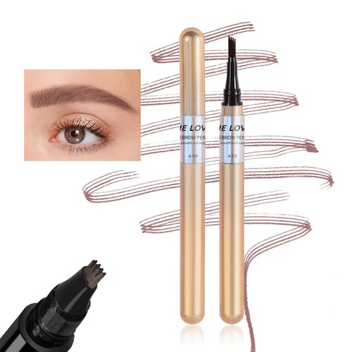 Eyebrow Pencil Red Brown, Microblading Tattoo Brow Pen 4 Point Eyebrow Pencil Waterproof Smudge Proof Four-Fork Liquid Eyebrow Pencil, Precision Eyebrow Pencil Long Lasting Natural Wild 4D Eyebrow Pencil Sexy Brow Makeup (03# Red Brown)