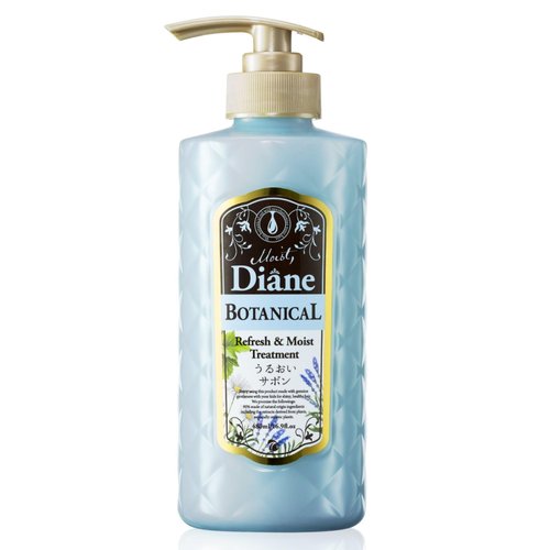 Moist Diane Natural Hair Treatment with Pump for Men & Women, Moisturizing Organic Japanese Hair Conditioner for Dry & Damaged Hair, Sulfate& Silicon Free, Botanical Refresh & Moist, 16.9 Fl Oz/500mL