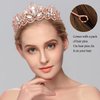 Exacoo Rose Gold Tiara Wedding Tiaras and Crowns for Women Rhinestone Queen Tiara for Women Princess Crown Birthday Tiara Headbands for Wedding Prom Bridal Party Halloween Costume Christmas