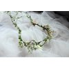 LLinfflr Boho Flower Headband Bridal Flower Crown Hair Wreath Floral Headpiece Halo Party Prom Wedding Photos Green
