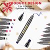 Erinde 6 Colors Double-headed Liquid Eyeliner Stamp Pen Set, Blue Red Pink Purple Green Black Colorful Winged Eye Liners for Women, Waterproof Long-Lasting Star Moon Heart Halloween Eye Face Makeup