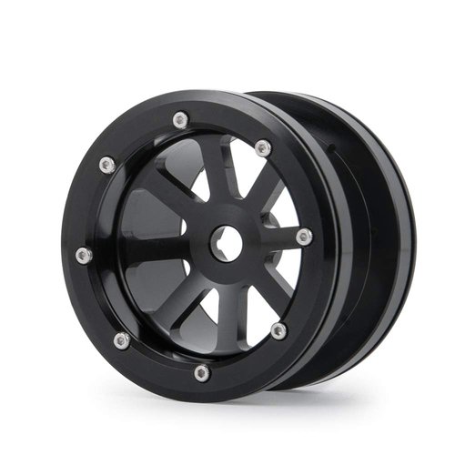 MOHERO 2.2” Alloy Beadlock 1/10 RC Wheel Rims For RC Crawler Axial Wraith Car (Black)