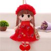 Tvoip Tulle Skirt Princess Plush Toy Phial Dolls Children Girls Doll Cute Little Girl Dolls, 18 Inch (Red)