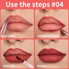 Lea ll U Lip Liner & Lip Glaze Set, Waterproof Smooth Lip Liner, Long Lasting Matte Lip Glaze, Velvet Lip Glow, 2 Pcs, Nude Lipstick, 5 Colors (03#Rose Cocktail)