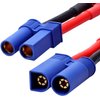 Youme 4pcs EC5 to Deans T Male Female Plug Connector Adapter Conversion Cable Wire for RC Lipo Battery Balance Charger RC Car Truck Boat Motor Controller ESC