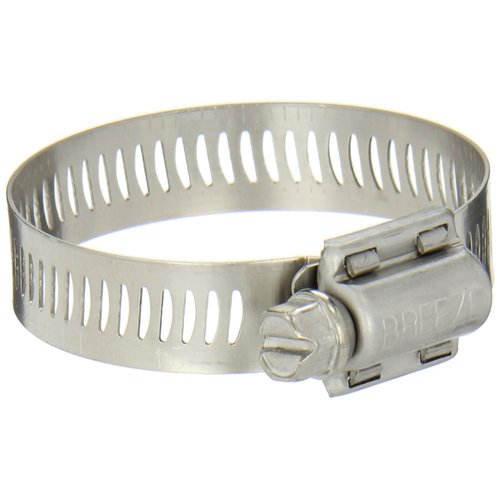 Breeze-62028H Power-Seal Stainless Steel Hose Clamp, Worm-Drive, SAE Size 28, 1-5/16" to 2-1/4" Diameter Range, 1/2" Bandwidth (Pack of 10)