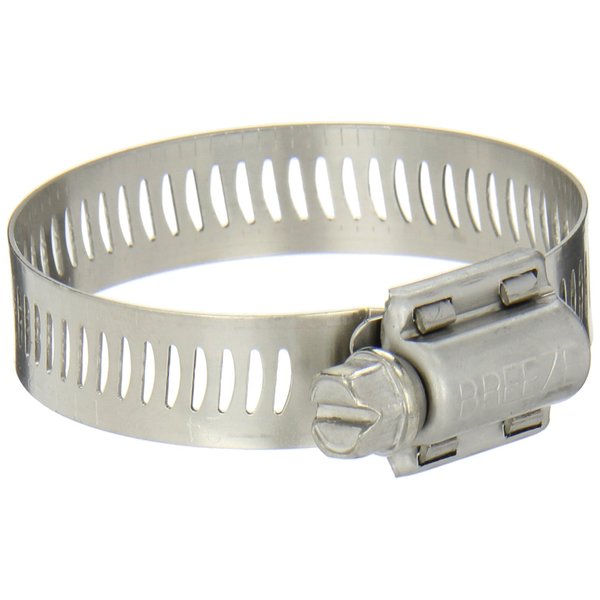 Breeze-62028H Power-Seal Stainless Steel Hose Clamp, Worm-Drive, SAE Size 28, 1-5/16" to 2-1/4" Diameter Range, 1/2" Bandwidth (Pack of 10)