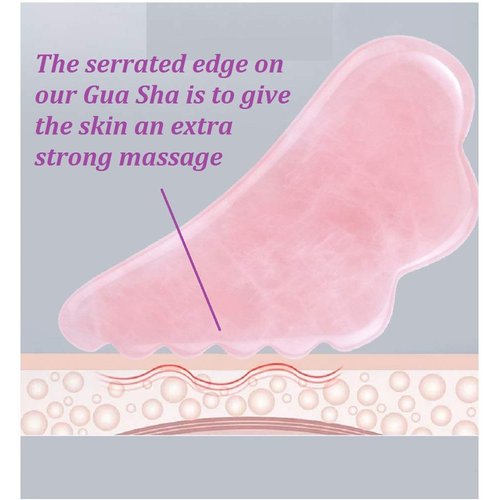 Gua Sha Massage Tool for Scraping Facial and Body Skin Massage made of Rose Quartz Stone for Acupressure Scrapper Gua Sha Facial Tools (wing)
