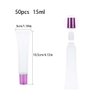 AJLTPA 50Pcs 15ml Lip Gloss Squeeze Tubes, Pink Purple Lip Gloss Containers Empty, Refillable Soft Clear Tubes for DIY Lipgloss Balm Cosmetic (Pink Purple)