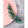 Brihasory Bride Wedding Hair Comb Rhinestone Bridal Hair Accessories Flower Hair Piece Party Prom Valentine Day Side Comb Crystal Hair Clips for Women and Girls Hair Decoration(Green)