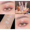 Go Ho White Metallic Glitter Eyeshadow Liquid,Shimmer Eye Shadow Bling,Glitter Eyeliner Sparkle Eye Glitter Stick,Loose Glitter Glue Korean Makeup for Women,03# White Shine