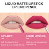 evpct 2Pcs Rose Red Matte Lip Liner and Lipstick Lip Gloss Makeup Set Kit for Women, Red Matte Lipstick Kit with Lip Liner, Lip Stains Long Lasting Waterproof 24 Hour Lipstick and Lip Liners Pencils