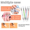 10PCS Nail Art Gel Carving Pen Acrylic Nail Dotting Pen Rhinestone Handle Double-Ended Silicone Nail Art Pen Brushes for Design Nail Foil Carving Drawing and 3D Effect Shaping Drawing Dotting Tools