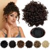 MINGATEC Curly Hair Bun, Messy Bun Hair Piece, Hair Buns Hair Piece, Messy Bun Hair Scrunchie, Elastic Drawstring Loose Wave Curly, Curly Bun Extensions for Women Girls (Dark Chocolate Brown)