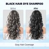 Ivnil Meidu Black Hair Dye Shampoo 3 in 1 for Gray Coverage Hair Color Shampoo for Women & Men Instant Herbal Natural Plant Hair Dye Shampoo Champu Para Canas Mujer