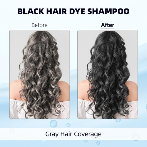 Ivnil Meidu Black Hair Dye Shampoo 3 in 1 for Gray Coverage Hair Color Shampoo for Women & Men Instant Herbal Natural Plant Hair Dye Shampoo Champu Para Canas Mujer