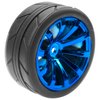 ShareGoo OD 2.55" Rubber Tires w/Plastic Wheel Rims 12mm Hex Compatible with HSP Tamiya Kyosho Traxxas Sakura WLtoys 1/10 RC On Road Racing Touring Car (Blue)
