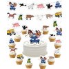 Farm Animal Birthday Party Decorations with Blue Truck (42 Pieces) Birthday Party Banner Cake Topper Cupcake Toppers and Hanging Swirls