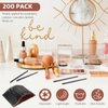 200 Pieces Disposable Angled Eyebrow Brushes Bulk Brow Tint Brushes Eye Makeup Brush Eyeliner Brush Tinting for Women Girls Salon Beauty Cosmetic Make up Tool Esthetician Supplies