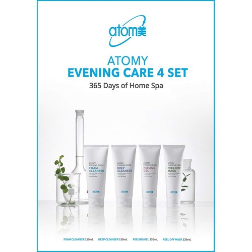 Korea Evening Care 4 Set (Foam Cleanser, Peeling Gel, Peel-Off Mask, Deep Cleanser)