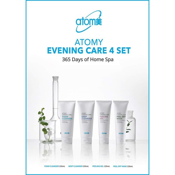 Korea Evening Care 4 Set (Foam Cleanser, Peeling Gel, Peel-Off Mask, Deep Cleanser)