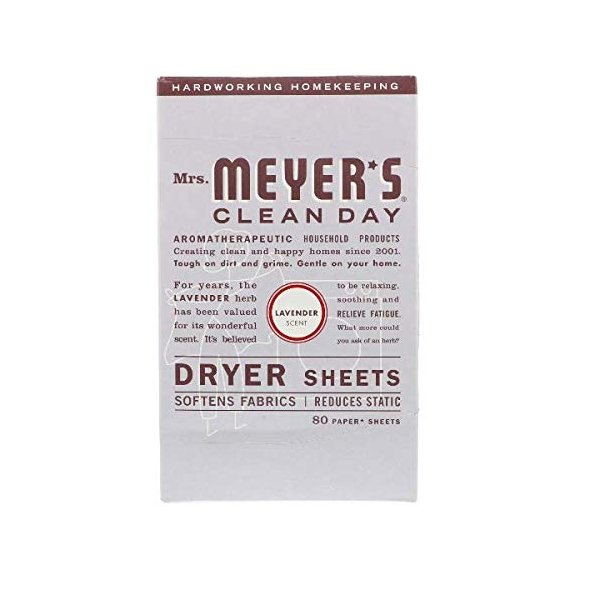 MRS. MEYER'S Dryer Sheets,Lavender, 80 SHT, EA-1