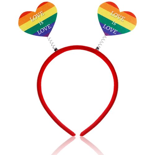 DIUEWOW Rainbow Headband LGBT Gay Pride Hair Hoops Pride Month Hair Band Headdress Hair Decorations Headwear Accessories Hair Supplies(Love Heart)