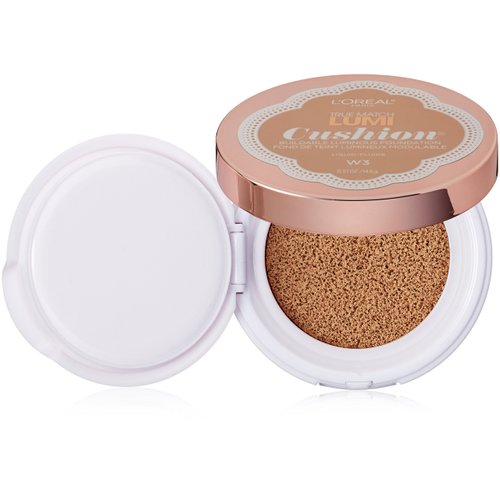 L'Oréal Paris True Match Lumi Cushion Foundation, W3 Nude Beige, 0.51 oz.