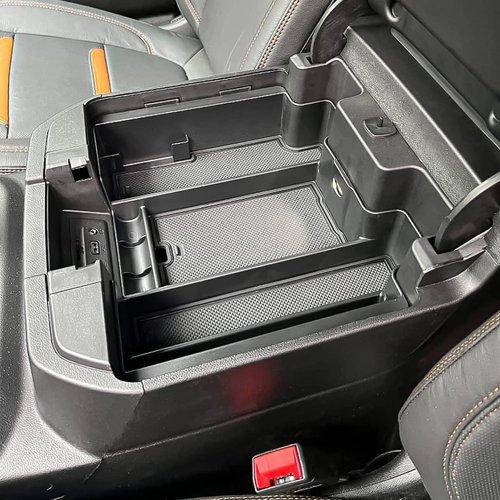TACOBRO Center Console Organizer Compatible with 2020-2023 Silverado/Sierra 2500/3500HD/ 2019-2022 Chevy Silverado 1500 / GMC Sierra 1500 Accessories - Full-Coverage Insert Tray, ABS Material Black