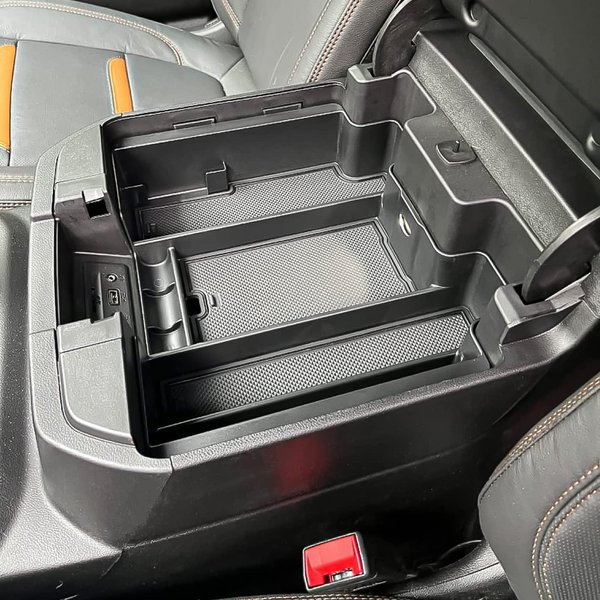 TACOBRO Center Console Organizer Compatible with 2020-2023 Silverado/Sierra 2500/3500HD/ 2019-2022 Chevy Silverado 1500 / GMC Sierra 1500 Accessories - Full-Coverage Insert Tray, ABS Material Black
