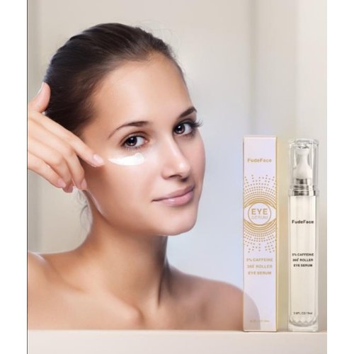 5% Caffeine Eye Serum and Under Eye Roller Cream for Dark Circles and Puffiness, Cafeine with 360° Massage Ball Reduce Wrinkles and Fine Lines,Bags under eyes