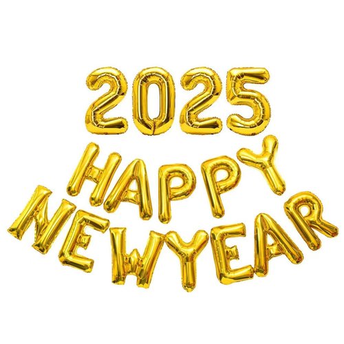 Gold Happy New Year Balloons 2025, 16 Inch 2025 Balloons Numbers, New Years Eve Party Supplies 2025, NYE Decorations 2025, Happy New Year Decorations 2025