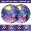 40Pcs Wish Party Decoration Including 20 Plates 20 Napkins for Kids' Birthday Party Supplies