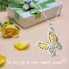 Maromalife Essential Oil Diffuser Necklace Butterfly Zircon Stainless Steel Aromatherapy Pendant Locket with Adjustable Chain and 10 PCS Felt Pads Mothers Day Christmas Birthday Gift for Women Girls