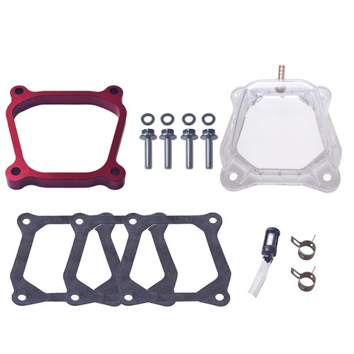 Clear Valve Cover With Billet Valve Cover Spacer Red For Predator Non-Hemi 212cc Engine For Coleman BT200X CT200U Go Kart For Honda GX160 GX200 Engine Go Kart Parts