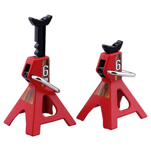 2-Pack RC Car Scale Jack Stands Metal 6 Ton Repairing Tool for 1/10 RC Crawler Truck TRX-4 Trx4 Axial SCX10 Wraith Gelande Tamiya CC01 RC4WD D90